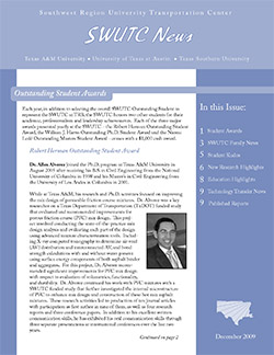 SWUTC News December 2009 - cover