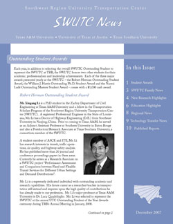 SWUTC News December 2007 - cover