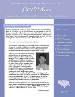 SWUTC News May 2007 - cover
