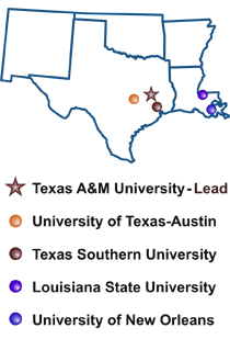 SWUTC Consortium University Locations: Texas A&M University - lead, University of Texas - Austin, Texas Southern University, Louisiana State University, and University of New Orleans.